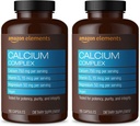 Elementi Calcium Complex con vitamina D, 250 mg di calcio (3 per porzione), Vegan, 195 capsule (Packaging May Vary), Supporta le ossa forti e la salute immunitaria (Pack of 2)