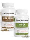 Ergothioneine (60ct) e Lions Mane (120ct) Bundle con Shiitake e Oyster Mushroom Extract - Longevità e Cognizione - Vegan, Gluten Free, Non-GMO