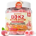 Vitamina D3 K2 Filled Gummies 5000IU / 10.000 UI con 500 mg di calcio + K2 (MK-7) 200mcg, Magnesio, Vitamina C & Zinco, Forza Extra - Assorbenza finale per i muscoli delle ossa denti, Vegan -- Confezione di 2