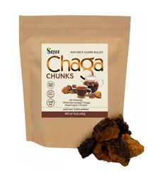Sayan Siberian Pure Raw Chaga Mushroom Chunks with Black Top Crust 8 Oz / 223 g – Premium Wild-Harvested Antioxidant Tea for Immune Support, Focus and Digestive Health - Non-OGM