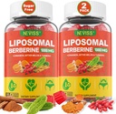 Liposomal Berberine Gummies Organic + Berberina HCL + Turmerico, Berberina Supplemento con Ceylon Cinnamon, Bitter Melon, Fibra per la digestione, Carciofo per fegato, Salute complessiva, Zucchero Libero