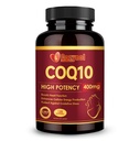 CoQ10-400mg-Softgels con PQQ & Omega 3, massimo assorbimento Coenzyme Q10, potente antiossidante per la salute e la produzione di energia del cuore, 120 conte, non OGM