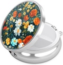 Nipichsha Pill Box, Piccolo Caso Pillola per il Purse & Pocket, Cute Travel Medicine Organizer, Portable Medicine Container Holder to Holding Vitamins, Farmaco, Fish Oil & Supplement, B01-Beautiful Flowers