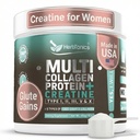 Creatina di erbe per le donne 5000mg Creatina Monoidrato + Multi Collagen Protein Powder (Tipo I, II, III, V, X) – Muscolo magro, Recupero & Skin Support – Grass-Fed, No Bloat, Unflavored – 30 Serve