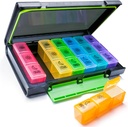 Organizzatore di pillole settimanali, 7 giorni scatola di pillole (3-Times-A-Day) portatile per viaggiare con Moisture-Proof Design caso di pillole/Vitamin/Fish olio/supplementi