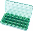 Organizzatore di pillole di 28 giorni - scatola di pillole di 4 settimane 1 tempo al giorno, scatola di organizzatore di medicina di 7 giorni, contenitore di pillole di viaggio per la vitamina, olio di pesce (verde di oliva)