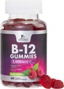 B12 Vitamine Energy Gummies 3000 mcg - Extra Forza B 12 Gummy per il Metabolismo e il supporto del sistema immunitario - Chewable Dietary B12 Integratori per adulti e bambini Caffeina Free Gummy Vitamin - 60 Gummies