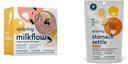 UpSpring Stomach Settle Drops, Honey Flavour, 28 Ct+Milkflow Integratore Bevande Mix con Moringa & Beato Thistle, No Fenugreek |Elderberry Lemonade Flavor|16 Bevande Miscele
