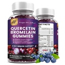 (2 Confezione) Gummie di Quercetina con Bromelain Zinc Elderberry Vitamin C D3 K2, Quercetin 1000mg Supplemento con Bromelain 500mg per Cardiovascolare, Immune System & Allergy, Vegan Gummy per Adulti & Kid