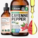 BIO KRAUTER Cayenne Pepper Extract Liquid - Pure Capsaicina Extract - Liquid Cayenne Pepper Drops for Digestive Support - Sugar & Alcohol Free 4 Fl.Oz.