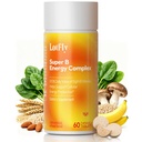 Complesso di vitamina B con B1, B2, B3, B5, B6, B7, B9, B12 Supporto taurino-immune, Metabolismo energetico e sistema nervoso – Complesso Super B con polvere di sangue arancione – 60 compresse per uomini e donne