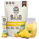 Salud 2-in-1 Idratazione Packets + Immunity Electrolytes Powder, Ananas - Agua Fresca Drink Mix, Elderberry, Dairy & Soy Free, Non-GMO, Gluten Free, Vegan, Calorie bassa, 1g Zucchero (15 Serve)