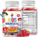 Gummie di Magnesio per Bambini & Adulti - 100mg - Cuciture di Magnesio Calma - Magnesio Citrato Chewable Supplement per Mood & Muscle Support - 90 Gummies