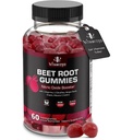 Beet Root Gummies - Super Nitric Oxide Beets Supplemento - Red Beetroot Heart Chews with Grape Seed Power & B12- Pomegranate Flavor, 60 Chewables Beets