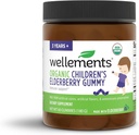 Wellements Organic Children's Elderberry Gummy | Daily Kids Immune Support Gummies*, Realizzato con vitamina C e zinco, Certificato USDA Organico, Nessun colore artificiale | 2 anni +, 60 Conte