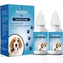 NOVEHA Pet Gel Oculare gocce con 0.3% Viscoadaptive Hyaluronan | Soluzione per occhi secchi - Long Lasting Hydration, Riduce Nuisance, Swelling & Dryness - Lubrificante per cani e gatti (2x10mL)