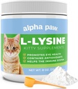 Alfa Paw - Grado Umano per Animali - Gatto Lysine Supplemento - Serve extra 5-10 Mese di alimentazione - Lisina naturale (8 once/227 Gram)