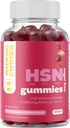 HSN Gummies - Gummies per capelli e unghie - Zucchero Biotina Gratuita Gummies 5000mcg con Full Vitamin Complex per la crescita dei capelli, Pelle sana, Ricostruzione Unghie - 60 Ct Fragola & Cherry Flavor