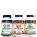 BioSchwartz Daily Fruits and Veggies Supplemento per le donne e gli uomini (1 mese di fornitura) Plus 17 in 1 supplemento di supporto immunitario con antiossidanti (1 mese di fornitura)