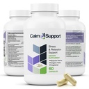 CalmSupporto: Stress & Relax Support - Ashwagandha, Passion Flower, Valerian Root, Ginger, GABA, Velvet Bean, Motherwort, Oat Seed, Phyllanthus, L-theanine, L-Tryptophan, Folate, C,B1,B6,B12,Zinc