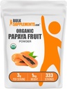 BulkSupplements.com Polvere di frutta di Papaya Organica - Polvere di aromatizzante, Fonte da Carica Papaya Fruit - Gluten Free, 3g per Serving, 1kg (2.2 lbs) (Pack of 1)