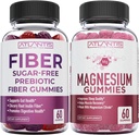 Atlantis Nutrition Zucchero Prebiotico Gratuito Gummies per Adulti 2-Pack (120 Gummies) + Magnesio Gummies - 770 MG Magnesio Citrato 60 Gummies