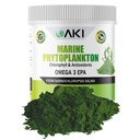 AKI Marine Phytoplankton Powder - Fonte di Raw Omega-3 EPA Micro Algae Nannochloropsis - Proteine basate sulle piante, Vitamine per il benessere generale - Complete Protein Source, Vegan & GMO Free (2oz/57g)