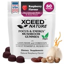 Lions Mane & Cordyceps Mushroom Gummies - 10in1 Supplemento - per Focus, Energy, Mood, Memory & Clarity - 60 Pcs
