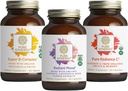 PURE SYNERGY Mood e supporto adrenale Bundle | Integratore di supporto al mood con estratto di zafferano organico | USDA Organic Vitamin C | Vitamina B Complex Fatto con tutti gli alimenti | Non OGM e Vegan