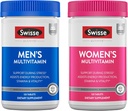 Swisse Daily Multivitamin for Men & Women Bundle Combo Pack | Supporta l'energia sana, la barriera corallina, la clessidra mentale e le prestazioni, l'immunità e la salute del cuore