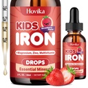 Supplemento di ferro liquido per bambini e donne uomini - con Magnesio, Zinc & Kids Gocce di ferro multivitaminico - Supporto immunitario, Costruttore di sangue & supporto energetico per la carenza di ferro, Anemia, Vegan 2 Fl Oz