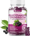 Glucosamina Condroitin Gummies Zucchero Libero, Extra Forza 1500mg Glucosamina con Condroitin MSM & Turmeric, Supporto Congiunto Integratore per la Salute Giunta Uomo & Donne (60 Conteggio (Pack of 1))
