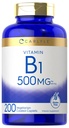 Carlyle Vitamin B1 500mg (Thiamine) | 200 Caplets vegetariani | Non OGM e Gluten Supplemento gratuito