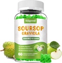Zucchero Soursop Graviola Gummies - Organic Soursop Leaves & Fruit Extract - Digestive Aid, Immune Support & Antioxidant Properties - 60 Mele Gummies aromatizzati