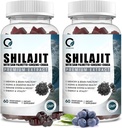 Himalayan Shilajit Gummies con 85+ Trace Minerals & Acido Fulvic per l'energia, Immune, Supporto cognitivo Integratore naturale Shilajit ad alta potenza per uomini e donne 60 Gummies (2 Pacchetti)