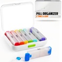 BEXEEN Organizzatore settimanale di pillole 2 volte al giorno - Scatola di pillole 7 giorni Am Pm - Organizzatore di medicina di viaggio Twice Daily Vitamin Holder Portable Supplement Case Week Morning Night Med Dispenser Detachable Container