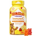 L’il Critters Immune C Daily Gummy Supplement Vitamina per bambini, per Vitamina C, D e Zinco per Supporto Immune, Arancione, Limone, Fragola e Ciliegia Sapori, 190 Gummies (Packaging May Vary)