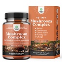 Advanced Mushroom Complex Capsules - 10X Lions Mane Supplement con Reishi, Chaga, Maitake & Shiitake per il supporto della memoria della salute del cervello & Focus - Nootropic for Mental Clarity - 60 Caps