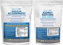 Bicarbonato di sodio organico Supplemento 1.5LB & Bio Fiber Kidney Cleanse Detox 2.5 LBS Bundle – Supporta la salute del rene, Neutralizzatore di acido di stomach, Superfood alcalini, Supporto immunitario, Detox