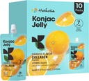 Hethstia Orange Konjac Jelly con Peptidi di collagene, 10 Pouches frutta gelatina snack, gelatina bevibile a basso contenuto di calorie con vitamina C, senza zucchero, Keto, senza glutine, On-The-Go Light Snacks