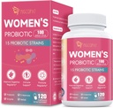 Probiotici per le donne, 100 miliardi di CFU donne probiotici con prebiotici, enzimi digestivi, D-Mannose e estratto di mirtillo per il supporto immunitario, salute vaginale e urinaria, equilibrio digestivo - 120 capsule