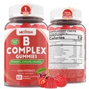 Vitamina B Complex Gummies, Vegan Vitamin B Gummies con 2000 mcg Methyl B12, Methyl Folate | Plus Choline + Inositol, Vitamina C + Zinco per Supporti Energia, Mood, Immune, Capelli sani, Pelle - 60 Cts