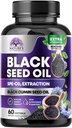 Capsule di olio di semi neri 1000mg con Thymoquinone - Pure Nigella Sativa per la salute della pelle e il supporto immunitario, olio di semi neri al 100%, estrazione sorprendente sopra il seme nero pressato a freddo - 60 Softgels