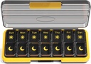 Zoksi Am Pm Pill Organizer 7 giorni, settimanale Pill Box 2 volte al giorno, medico Pill Organizer con confronto separato, Travel Pill Case Dispenser Portable for Vitamins, Fish Oils, Medicines(nero)