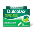 Dulcolax Stimulant Stimolant Laxative Medicated Suppositories, Predictable & Effective Constipation Relief, Bisacodyl 10 mg, 28 Conte, Lassativi Stimolanti