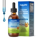 Gocce di citrato di calcio liquido con L-Lysine 500mg, Magnesio e zinco, Citrato di calcio 600mg supplemento con vitamina D3 & K2 per bambini e adulti, 2 Fl Oz