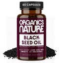 ORGANICS NATURE Capsule di olio di semi neri 1000MG Per servire Vegan Softgels, capelli, pelle, & supporto cardiaco, Nigella Sativa - 100% freddo Pressed Cumin Seed Oil Capsules High Thymoquinone, Omega 3s