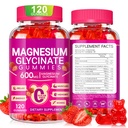 Magnesio Glycinate Gummies 600mg, Chewable Sugar Free Potassium Magnesium Gummies con Magnesio Glycinate, Vitamina D, B6 e CoQ10 per il sonno, Rilassamento, Cervello e Muscolo, 60 giorni di alimentazione