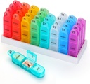 Organizzatore mensile di pillole, 31 giorni Dispenser di pillole 3 volte al giorno con la scatola di piccole pillole, contenitore di pillole 4 settimane per vitamine, olio di pesce, supplemento e medicina- BPA gratuito, facile da usare