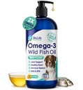 Olio di pesce liquido per cani con omega 3, 6 & 9 acidi grassi, selvatico beccato dall'Islanda, supplemento di pelle e cappotto per spargimento, pelle prurito, allergie, cervello e salute del cuore, ricco di EPA + DHA - 32 oz